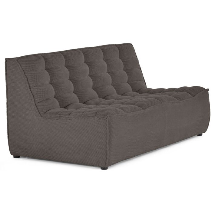 Ellie - canapé 2 places sans accoudoir en velours texturé - Gris