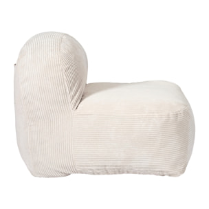 Fauteuil - HOME DECO FACTORY - Scott - Compact - Côtelé - Beige