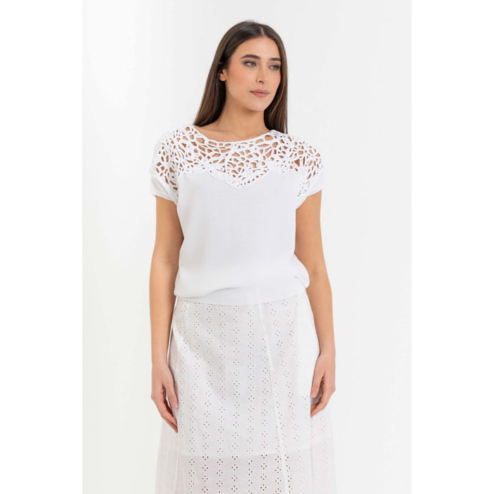 Kocca - Maglia con inserto macramè Donna