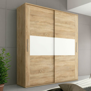 Armario de puertas correderas y gran capacidad en cambria y blanco 180x207,6 cm Uniq Cambria - Blanco