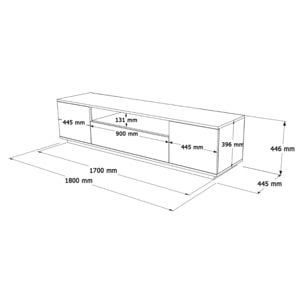 Meuble TV blanc et bois 180cm ROAT