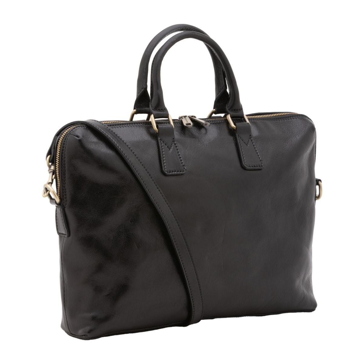 Borsa da lavoro uomo in vera pelle - Modello False - Made in Italy - 37.0 x 27.0 x 6.0 cm