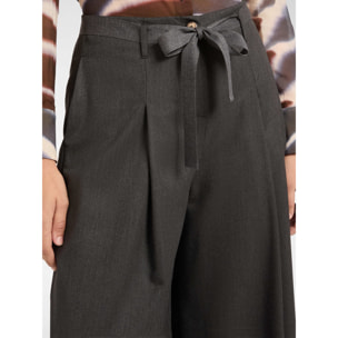 Elena Mirò - Pantaloni ampi con cintura - Grigio