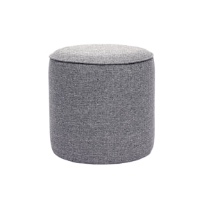 Pouf rond en tissu gris clair D40 cm PAUL
