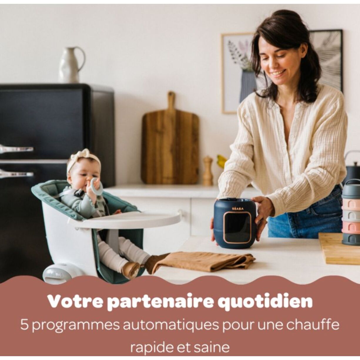 Chauffe biberon BEABA Multi-milk Night blue