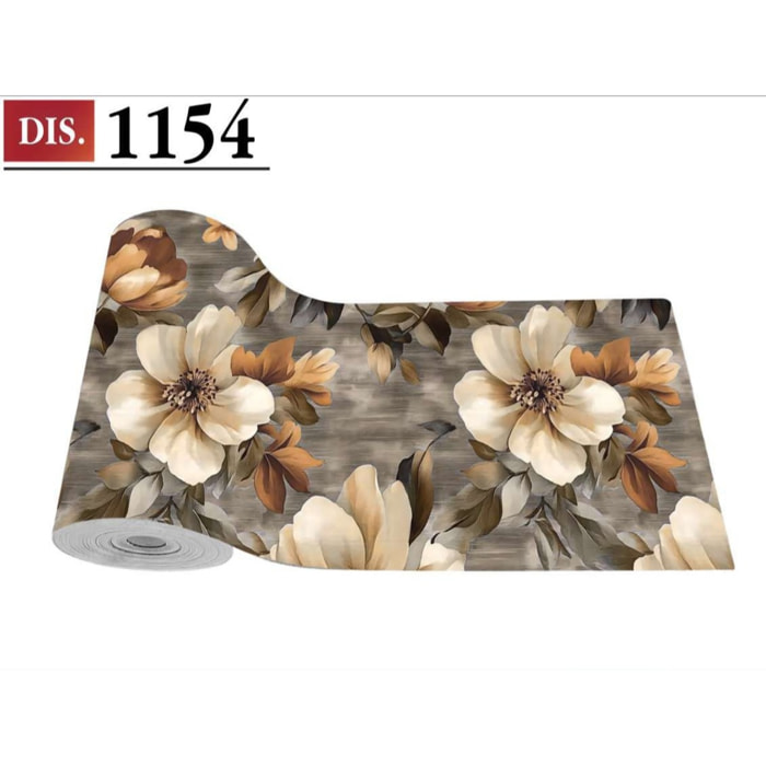 CASSESE HOME Passatoia/Tappeto Bordato in Poliestere con Retro Antiscivolo in PVC Made in Italy_Dec.1154