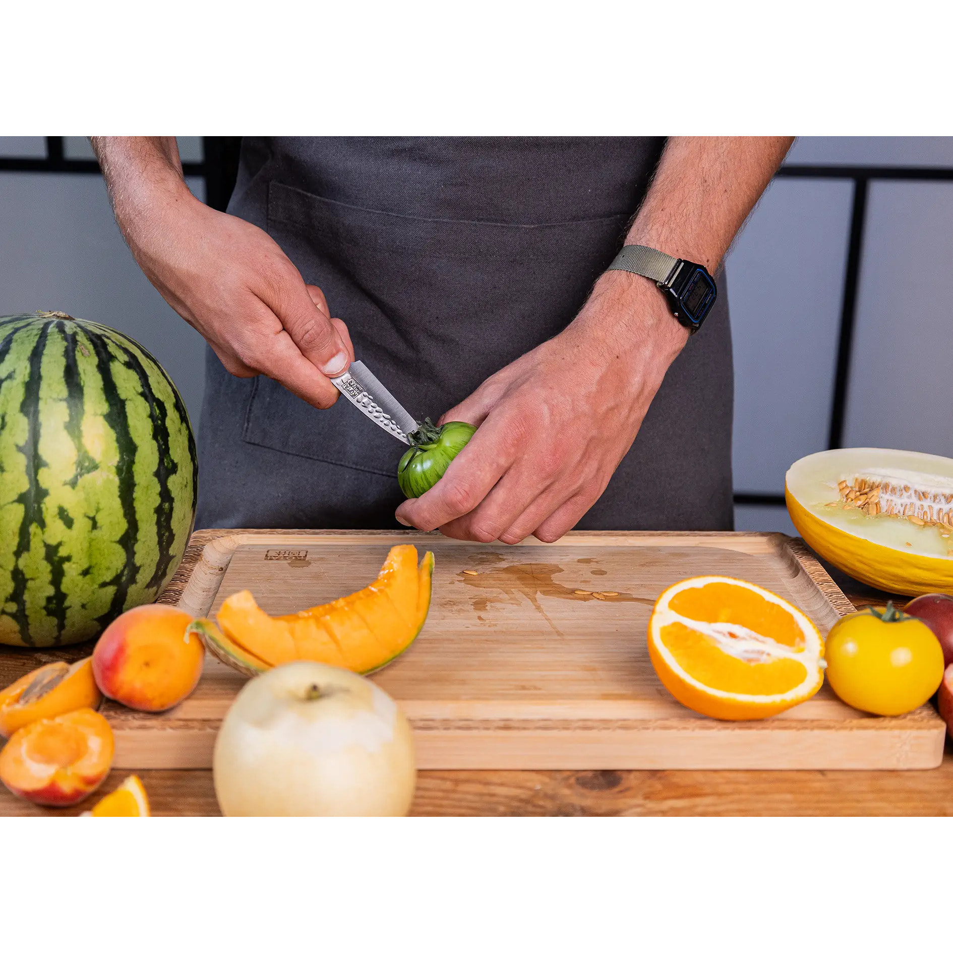 Coltello spelucchino martellato | acciaio 440C | L: 9 cm