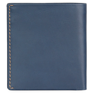 Cartera Hombre Piel Jaslen Lyon Azul Marino-Camel