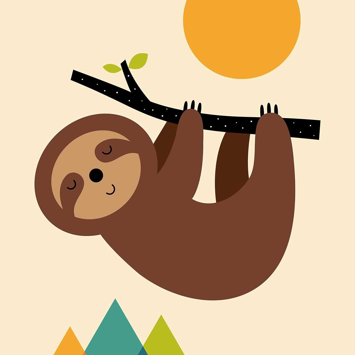 Affiche  slow life Affiche + cadre en bois - Chêne