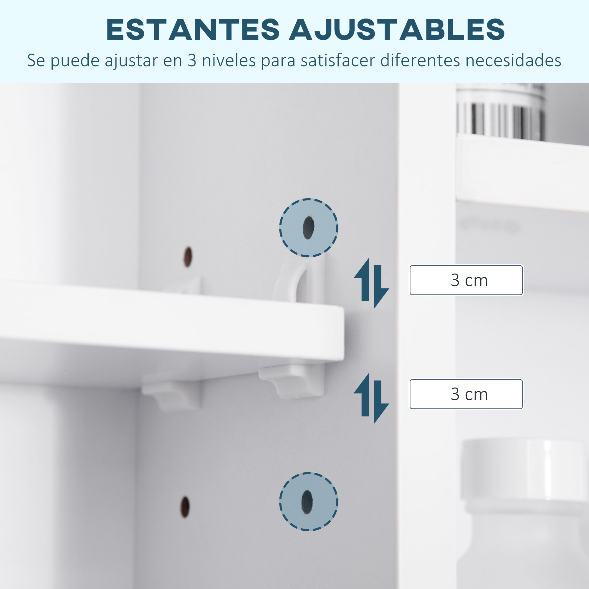 Armario de Baño con Espejo Armario de Pared Mueble de Baño Colgar con Puerta Estantes Abiertos 100x15x70 cm Blanco