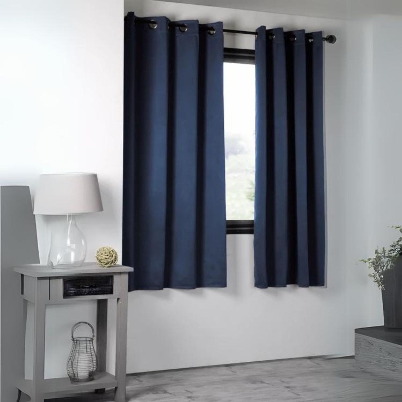 Rideau occultant uni 210gr/m2 - Bleu Marine