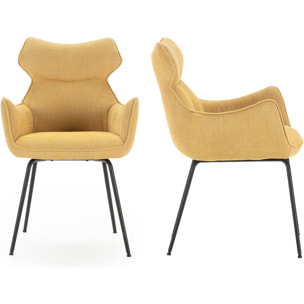 Lot de 2 fauteuils de table en tissu - ICONIC