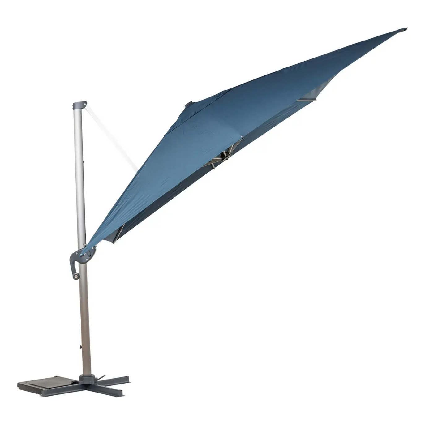 Parasol déporté rectangulaire "Équador" Pétrole 4 x 3m en aluminium et polyester