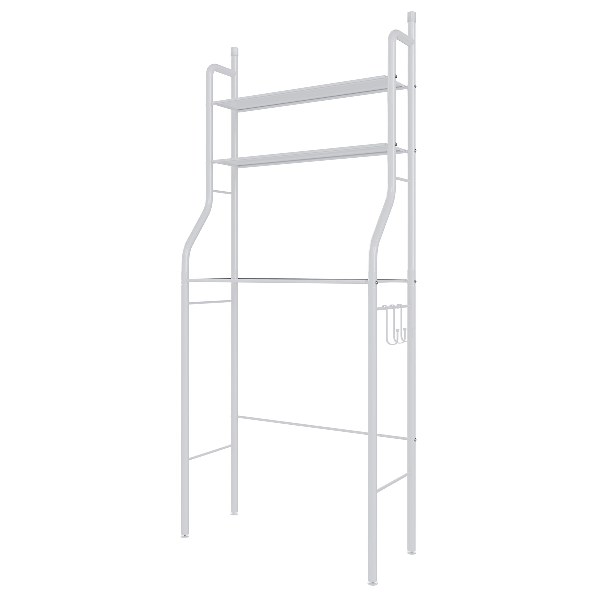 Scaffale Bagno 3 Mensole Ripiano Superiore Mobile Sopra Lavatrice Lavanderia Salvaspazio Ripiani Organizer Da Parete In Metallo 152x65x25 Cm Bianco