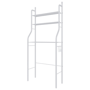Scaffale Bagno 3 Mensole Ripiano Superiore Mobile Sopra Lavatrice Lavanderia Salvaspazio Ripiani Organizer Da Parete In Metallo 152x65x25 Cm Bianco