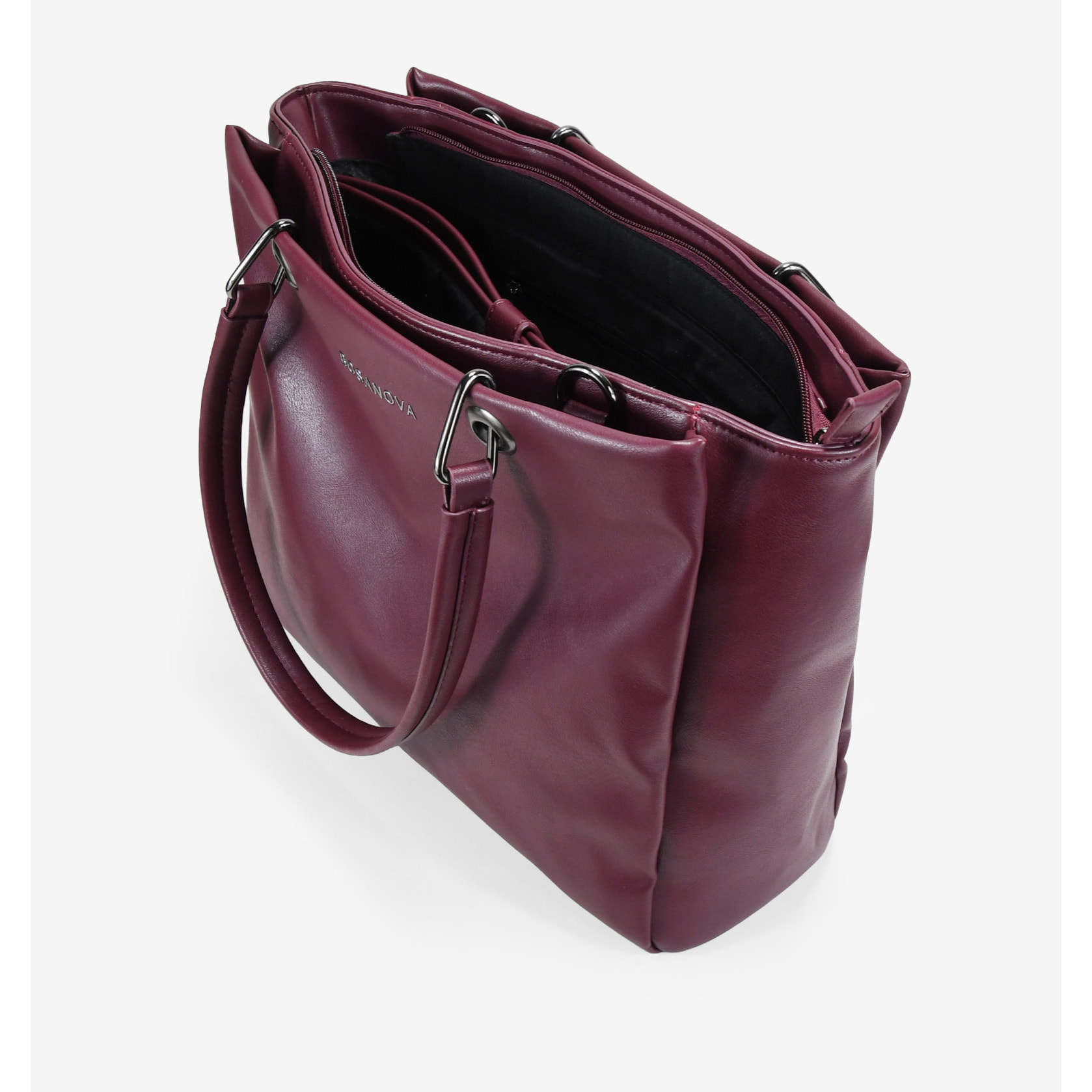 Bolso shopper burdeos para portátil