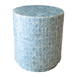 Table d'appoint en coquille de capiz bleu SOLNA