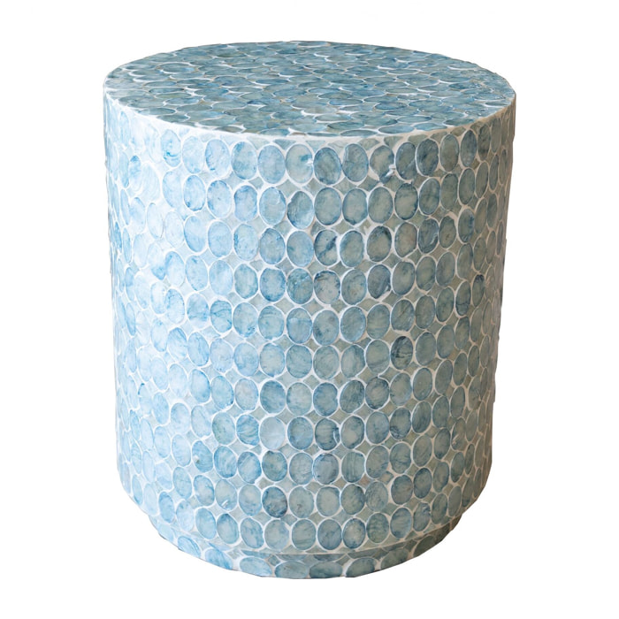 Table d'appoint en coquille de capiz bleu SOLNA