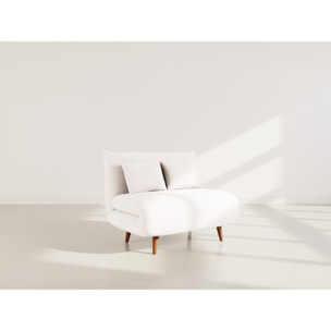 Lumi - Banquette convertible clic-clac 1 place en velours côtelé - Beige