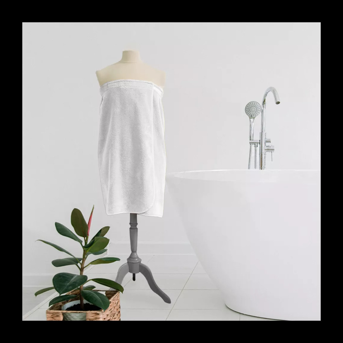 Pareo pur coton 420 g/m² uni blanc Elea blanc