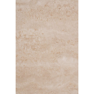 Tavolo da bar quadrato LAREDO in alluminio marrone e HPL beige, pieghevole e impilabile, 70×70×74 cm