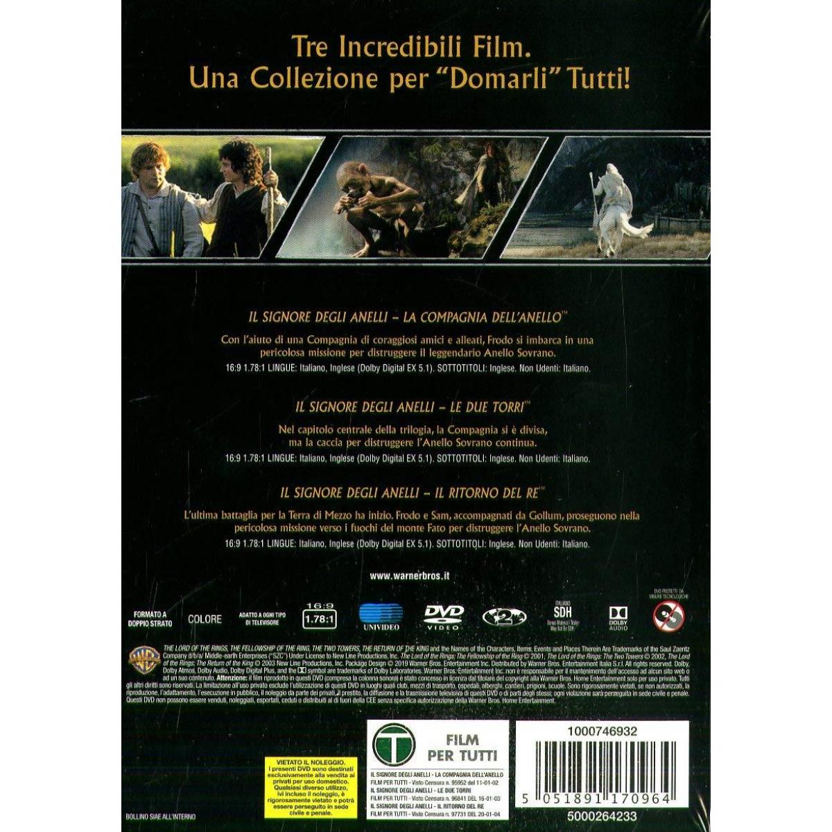 Il Signore degli Anelli La Trilogia Cinematografica DVD Warner Bros.