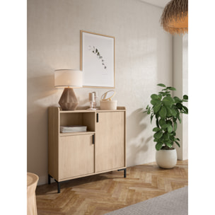 Aparador entrada Dover melamina roble claro 88x90x33 cm