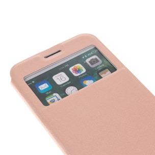 DAM CUSTODIA A LIBRO CON CHIUSURA MAGNETICA A FINESTRA Iphone 7 Plus/ Iphone 8 Plus 8x1x15 Cm. Colore: oro rosa