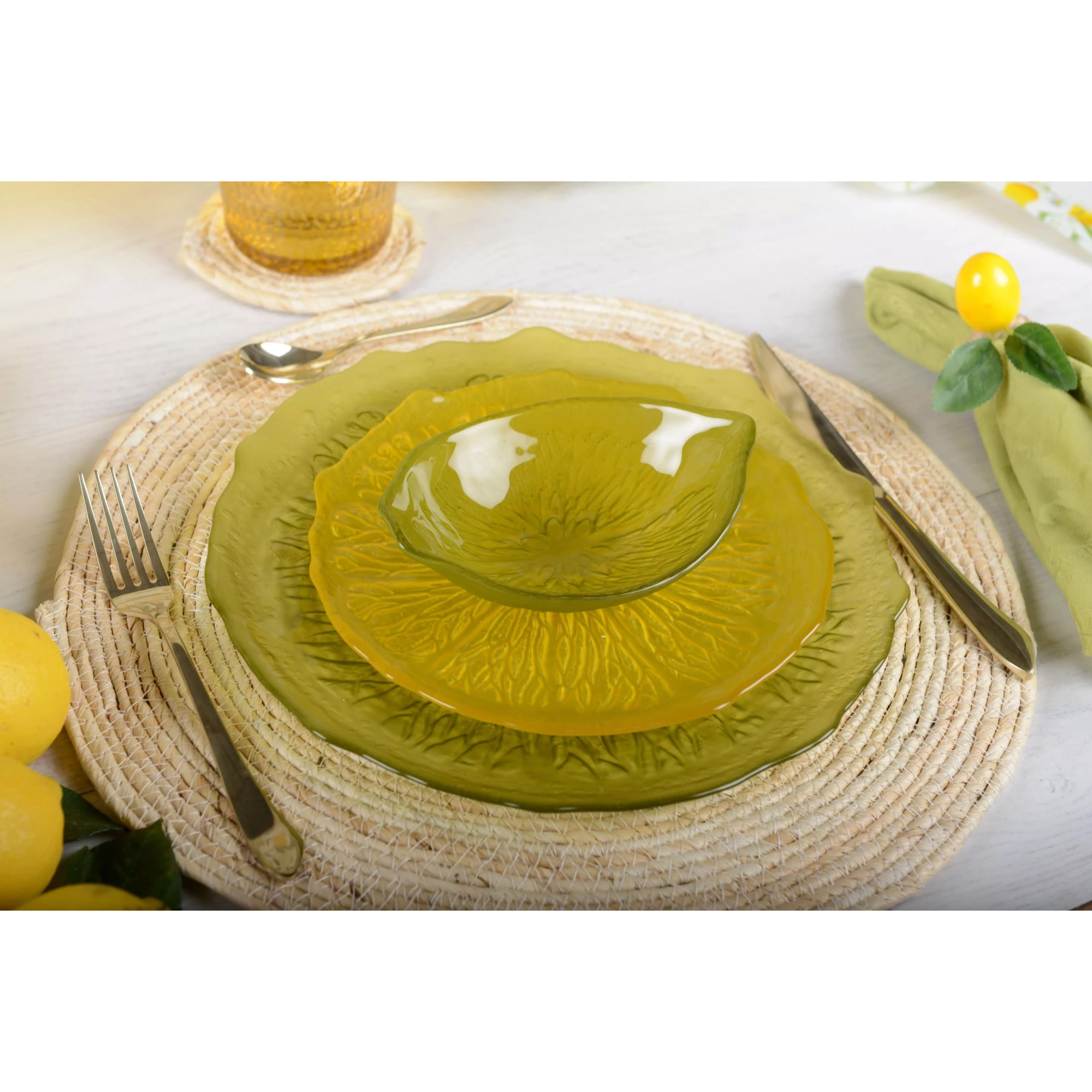 Lot de 6 Bol à soupe vert - citron