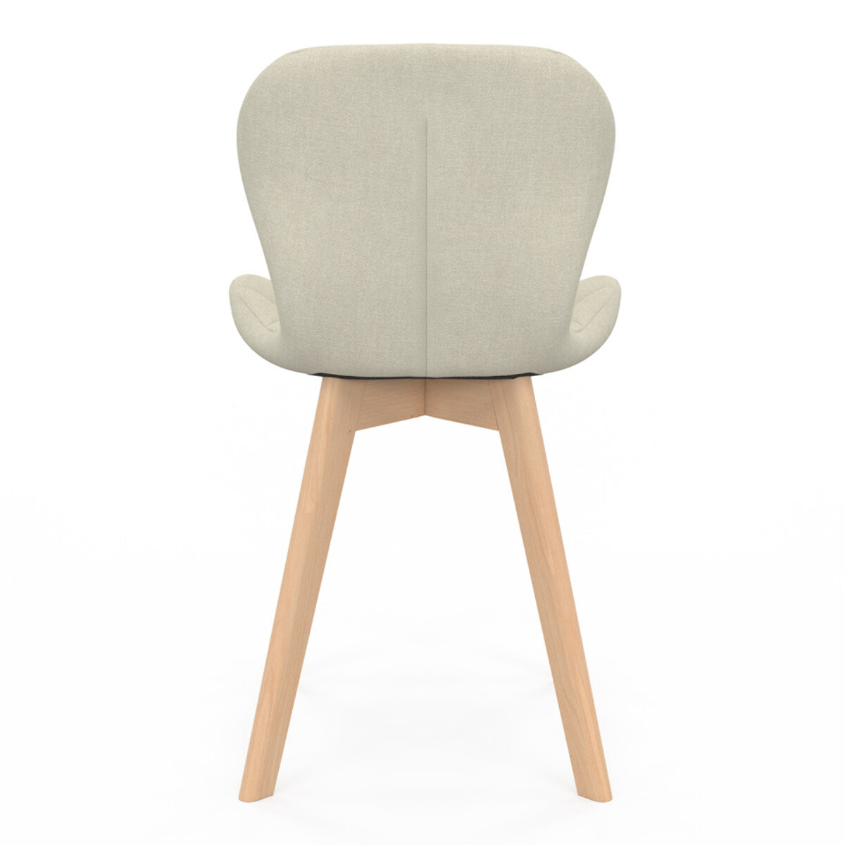 Chaises Gatsby en tissu beige et pieds bois - lot de 6