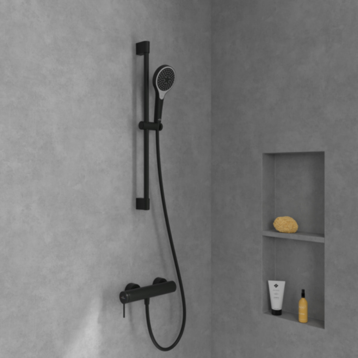 Mitigeur mécanique douche Loop & Friends Noir mat