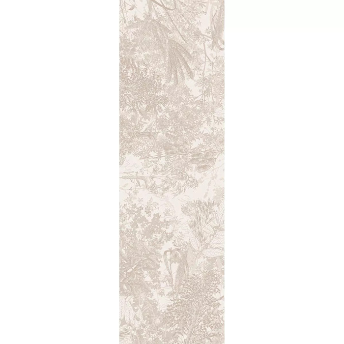 Chemin de table pur coton 220 g/m² motif jacquard beige Mille esprit jardins chanvre