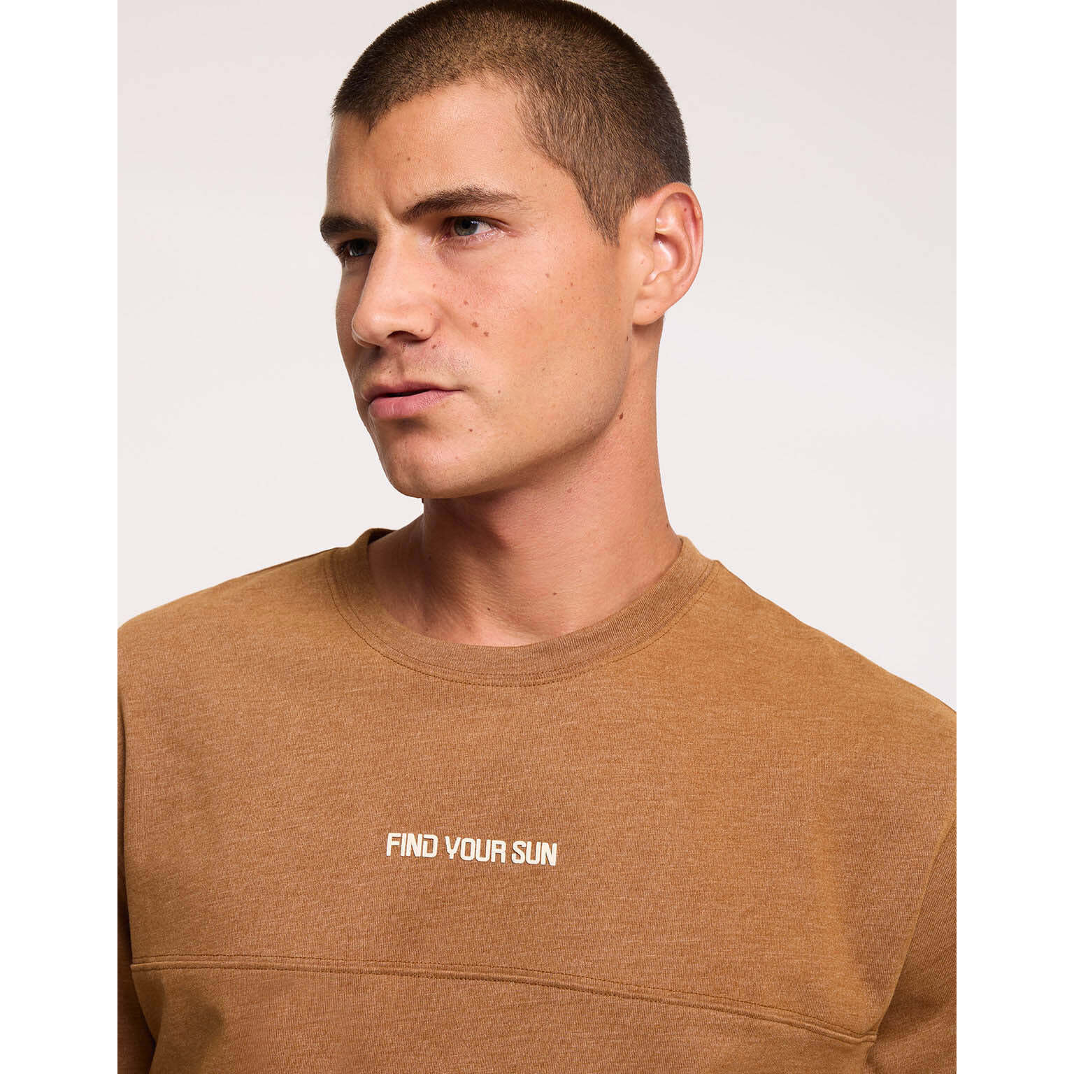 Camiseta Manga Corta Jaspeada Marrón - Bondi