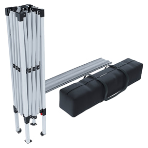 Gazebo Pieghevole Idrorepellente 3 x 3 M Da Giardino 4 Sacche Per Pesi Sacca Trasporto Chiusura Fisarmonica Copertura 160 gr/m² (Grigio)