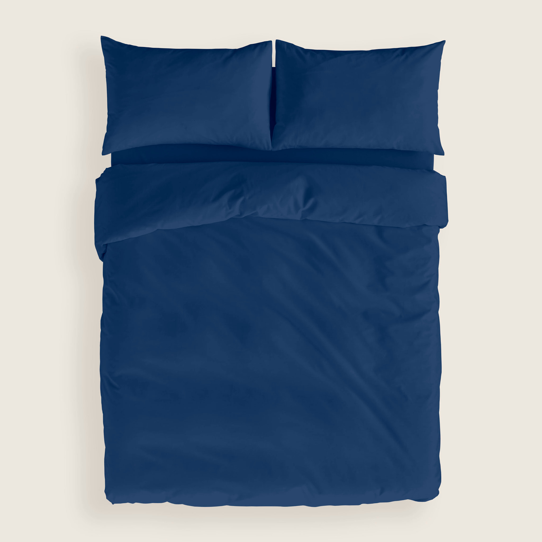 Naturals - Funda Nórdica Lisa - Cierre con botones - 100% Algodón - Incluye 1/2 Fundas de Almohada - Azul