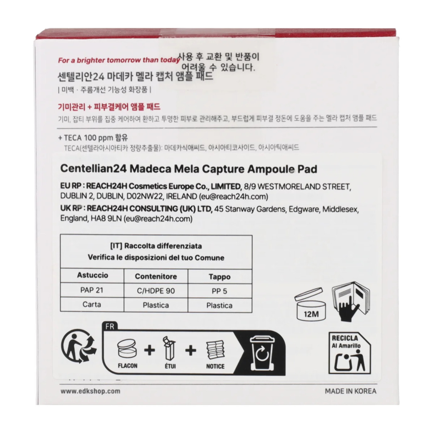Madeca Mela Capture Ampoule Pad Centellian24 60pads