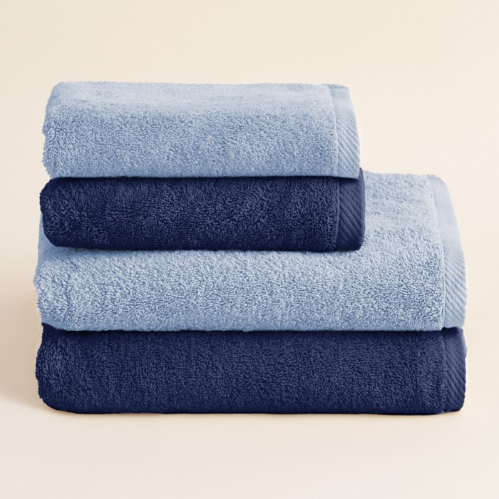 Set 2 toallas ducha + 2 toallas lavabo azafata-marino serenity