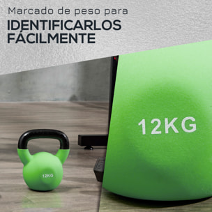 Pesa Rusa de 12 kg de Hierro Fundido Kettlebell para Entrenamiento de Fuerza