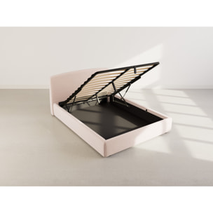 Juliette - lit coffre - 160x200 cm - en tissu bouclette - Beige