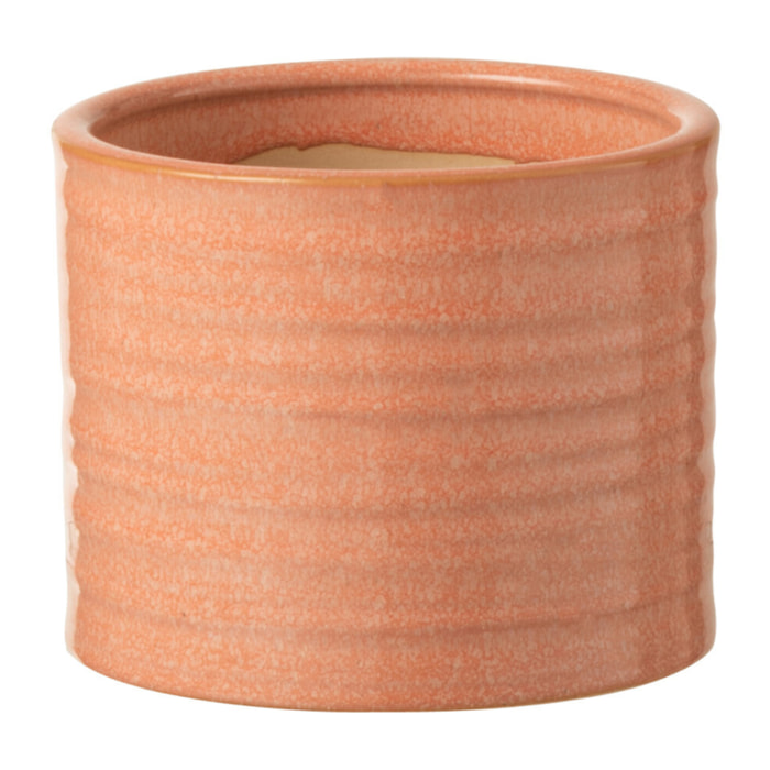 J-Line cache-pot Uni Rond - céramique - orange - small - 2 pièces -  Ø 14 cm