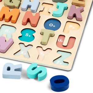 puzzle de letras de madera