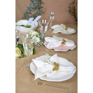 Lot de 6 Assiette plate blanche en mélamine 27x27x2cm