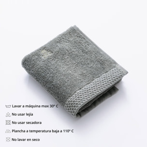 Juego de toallas nidus (30x50cm + 50x100cm + 90x150cm) 100% algodón en color verde agave con logo bordado scalpers home