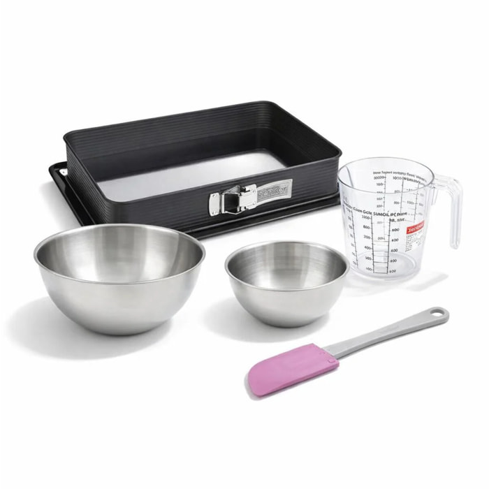 Set de 5 ustensiles de pâtisserie moule à gâteaux 2 bols spatule pâtisserie et verre doseur Zenker Deluxe