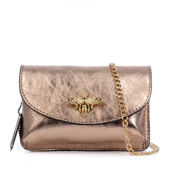 Aquilonia borsa a mano donna. Pelle autentica finitura camoscio lucido.