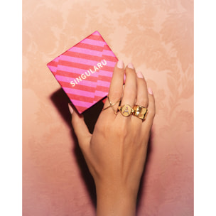 Anillo Personalizado Signet Letter Colors Baño Oro