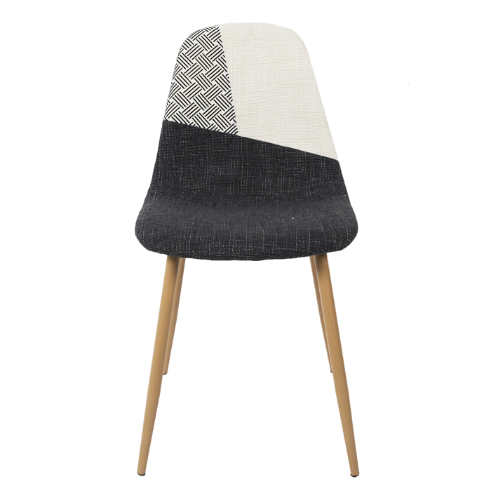Chaise First Patchwork Noir Et Blanc - Lot De 4