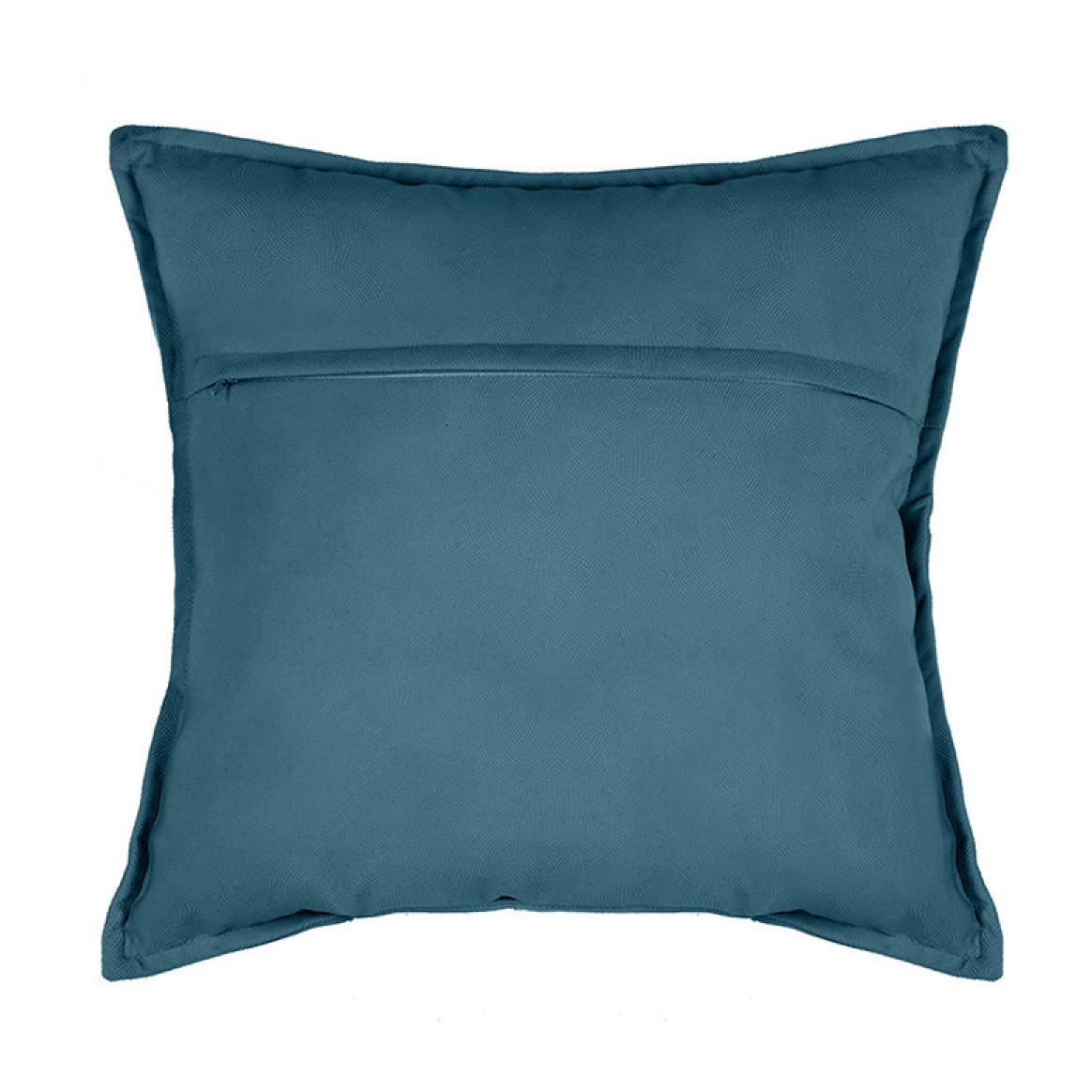 Coussin ''Lilou'' Effet velours 45 x 45 cm - Couleur: Bleu