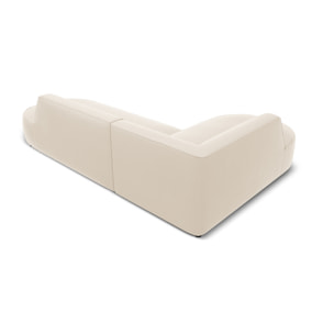 Canapé d'angle gauche "Charles" 4 places en velours beige