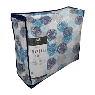 TRAPUNTA BASIC INVERNALE STAMPATA MATRIMONIALE, SOFFIONI BLU